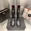 Designerskie buty zimowe damskie buty na kolanach platforma luksusowe buty przeciwdeszczowe gęsta marka gumowa gumowa wodoodporna czarna rozmiar 35-40 EUR