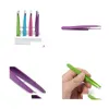 Eyebrow Tools Stencils Selling 24Pcs Colorf Stainless Steel Slanted Tip Beauty Tweezers Hair Removal Lowest Promotion 8410005 Drop Dhqnz