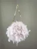 Waist Bags Real Turkey Feather Handbag Mini 2023 Fashion Elegant Luxurious Purse Party Flower Pink Color
