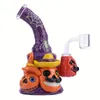 Unique Bong Halloween Exciting Glass Bong 3d Pipe à eau fabriquée à la main Perc Oil Dab Rig Beaker Bong 14mm Tube de quartz connecté Livraison gratuite