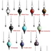 Pendant Necklaces Jln Dowsing Pendum Nce Reiki Natural Stone Crystal Red Agates Circar Cone Charm For Men Women Divination Meditatio Dhfat