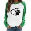 Sweats à capuche pour femmes Femmes Col rond Sweatshirts Mode 3D Imprimer Animal Chien Filles Survêtements Surdimensionnés Pull Manches Longues Vêtements Manteaux