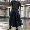 Calças masculinas homens japão streetwear moda solta casual perna larga calça homens punk hip hop gótico saia preta harem calças sem gênero