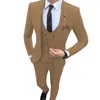 Новая мода однотонный мужской комплект ультратонкий комплект 3 формальных лучших мужских деловых свадебных вечеринок вечернее платье куртка + майка + брюки одежда мужская одежда 231023