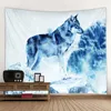 Tapisseries enneigées montagne loup saint animaux tapisserie chambre salon décoration tenture murale motif fond hommes