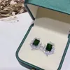 Stud Earrings HT Solid 925 Sterling Silver Nature Green Diopside 5.1ct Gemstones Studs For Women Fine Birthday Gifts