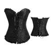 Bustiers Corsets SapubonvとShapewearランジェリーオーバーバストコルセットプラスサイズブロ​​ケード女性セクシーヴィンテージ6xl赤いブラックグリーン