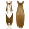 アニメゲームGenshin Impact Miss Wig Gorou Groudient Long Hairs Hairpin Free Wig Cap MS Hina Cosplay