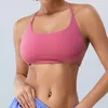 Roupa de yoga feminina sutiã de fitness cor sólida amanteigado macio esportes roupa interior sexy crossover volta ginásio superior feminino respirável roupas de treino