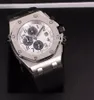 Top Fashion Quartz Chronograph Watch Men Gold Silver Black Dial 42mm Stopwatch Casual Sport Wristwatch Classic Gentlemen Rubber Strap Clock 3256