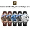 Women's Watches OLEVS Original Luxury Brand Men's Watches Leather Strap Quartz Watch for Men Sport Waterproof Moon Phase Wristwatch Montre Homme 231021