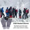 Sports Gloves USB thermal gloves electric heating battery gloves reusable winter thermal lightweight bicycle gloves running and climbing 231023