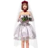 ハロウィーンコスチューム女性デザイナーコスプレコスチューム新しいパーソナリティ日本語ロッテハロウィーンアダルト吸血鬼コスプレの花と結婚するローズゴースト花嫁ドレス