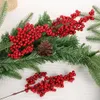 Dekoracje świąteczne 1-10pcs symulacja świąteczna jagoda 14 jagód sztuczne kwiaty owoc