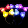 Party Hats 5 10pcs LED Horn Headband Multicolor Luminous Earrings Bow Hair Accessories Wedding Decoration Prop 231023