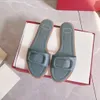 top quality luxury shoe designer woman man Slippers vlogo signature sexy sandal grainy cowhide accessory rubber sole classic outside lady slide