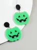 Dangle Earrings FishSheep Halloween Acrylic Glow In The Dark Pumpkin Drop Earring For Women Resin Ghost Big Luminous Jewelry