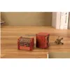 Jewelry Boxes Vintage Box Organizer Storage Case Mini Wood Flower Pattern Metal Container Handmade Wooden Small Drop Delivery Packag Dhout