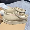 Australië platform tazz pantoffels tasman klassieke ultra mini snowboots dames winter dik wollen bont warme slip-on schoenen dames thuis huis zwart u gglis laarzen ugslie uglis