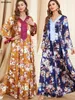 Etnische kleding bescheiden moslim Marokkaanse Jalabiya Dubai Arabische bloemen lange jurk losse casual islamitische vrouwen Corban Eid Al Adha 2023
