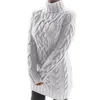 Women's Sweaters LOGAMI Thick Turtleneck Retro Twist Sweater Dress Women Long Sleeve Autumn Winter Warm Dresses Woman Slim Sweaters 231023
