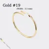 Bangle Nail Bracelet Diamond Jewelry Designer for Women Designer Bracelet Titanium Steel Bangle Goldlated Nevering Nonalergic Gold Bracelets St Vnoc