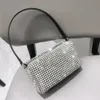 Sacos de noite alça strass saco prata cristal espumante bolsa feminina carteira e designer de luxo 231023