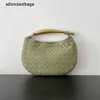 Bottegaaveneta Sardine Bag Woven 2024 Spring Summer New Cowhide Niche Design Metal Half Moon Tooth Handbag