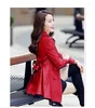 Women's Leather 2023 Spring Autumn Jacket Coat Midlängd Lady Windbreaker 4xl