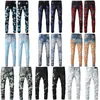 Mens Designer Miris Jeans Stars Ripped Biker Slim Straight Printed Womens Army Fashion Mens Leggings Size 28-40