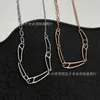 Strands, Strings Designer High end reversible asymmetric 925 sterling silver hip-hop chain niche clavicle chain necklace RTIH