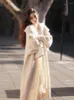 Women's Knits European Design Luxury White Maxi Chunky Cable Knit Long Sweater Cardigan Beige Open Front Oversized Cardigans Coats