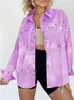 Jaquetas femininas Mulheres Turn-Down Collar Loungewear Outerwear Mulheres Primavera Verão Tie Dye Manga Longa Casaco Single-breasted Moda
