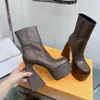 Bottes courtes à talons hauts pour femmes, bottes imperméables à plateforme, de styliste romain, nouveau produit automne/hiver 2023