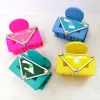 Quality French Inverted Triangle Mark Candy Color Rectangular Catch Gap Former Red Barrettes Temperament Back Head Hair Claw Head Accessories Female