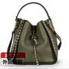 Shoulder Bags Famous Brand Designer Women's Bucket Genuine Leather Ladies Handbag Gold Rivet Female Vintage Tote 022 221115