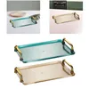 Plates Serving Tray With Handles Versatile For Dinner Patio Lightweight Cosmetic Storage Decorative Rectangular Sofa Couch