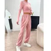 Pantalon de deux pièces pour femmes Sporty 2023 Street Chemises à manches longues Crop Top et Pantalon Pièces Ensemble Lady Automne Sportsuits Femmes Survêtements doux H304