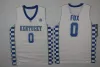 Custom NCAA College Kentucky Wildcats Jersey Basketball 1 John Calipari 0 Deaaron Fox 5 Malik Monk 3 Edrice Adebayo 15 Demarcus Cousins ​​00 D