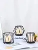 Candle Holders 1pc Creative Nordic Iron Art Geometric Candlestick Indoor Decoration Aromatherapy Holder Romantic Table 231023