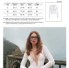 T-shirt noir Sexy à col en V pour femmes, vêtements de fête élégants, blanc, basique, ajouré, chemisier à manches longues, 2023