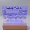 Juldekorationer Mendeleev Akryl Periodic Table With Real Elements Teaching Display Chemical Home Decor Light Base Christmas Gifts Decoration 231024