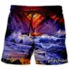 Pantaloncini da uomo Phechion Moda Uomo/Donna Ocean Wave Art 3D Stampa Casual Novità Streetwear Uomo Allentato Sportivo L126