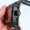 052 relógio de luxo para relógios masculinos turbilhão movimento mecânico caixa de aço de aviação pulseira de borracha relógios de pulso montre de luxe