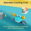 Baby Bath Toys Crawling Crab Baby Toys with Music LED Light Up Musical Toys for Toddler Automatically Avoid Obstacles Interactive Toys for Kids 231024