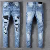 Men's jeans ripped motorcycle classic denim jogger style women's jeans hand-painted old style hand-woven to do old fashion casual slim cotton women's washed loose28-40