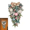 Fleurs décoratives en forme de larme, en PVC, ornements de noël, pendentif couronne pour vacances, décoration murale suspendue pour porte d'entrée, maison