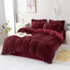 Ensembles de literie 3 pièces de luxe hiver, housse de couette et taie d'oreiller en peluche épaisse, dortoir pour lits simples et doubles, 231023