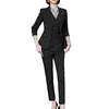 Costumes pour hommes Costume pour femmes Trois pièces Office Lady Set Femmes Pantalon de travail Gilet Veste Stripe Blazer Business