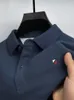Polos masculinos algodão manga comprida high-end marca polo shirt2023 moda lapela bordado negócios casual primavera e outono camiseta